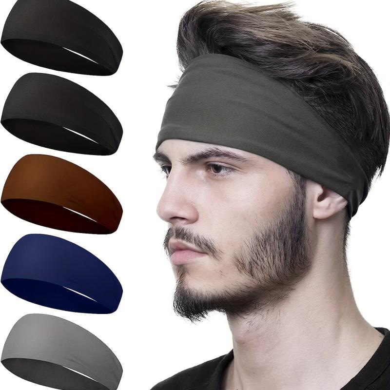 5pcs Sports Headbands For Men Running Headband Moisture Wicking