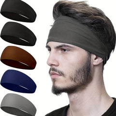 5pcs Sports Headbands For Men Running Headband Moisture Wicking