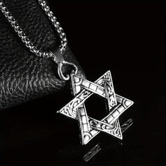 Stainless Steel Necklace Jewelry Hexagon Pendant Necklace Hip hop Punk