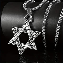 Stainless Steel Necklace Jewelry Hexagon Pendant Necklace Hip hop Punk