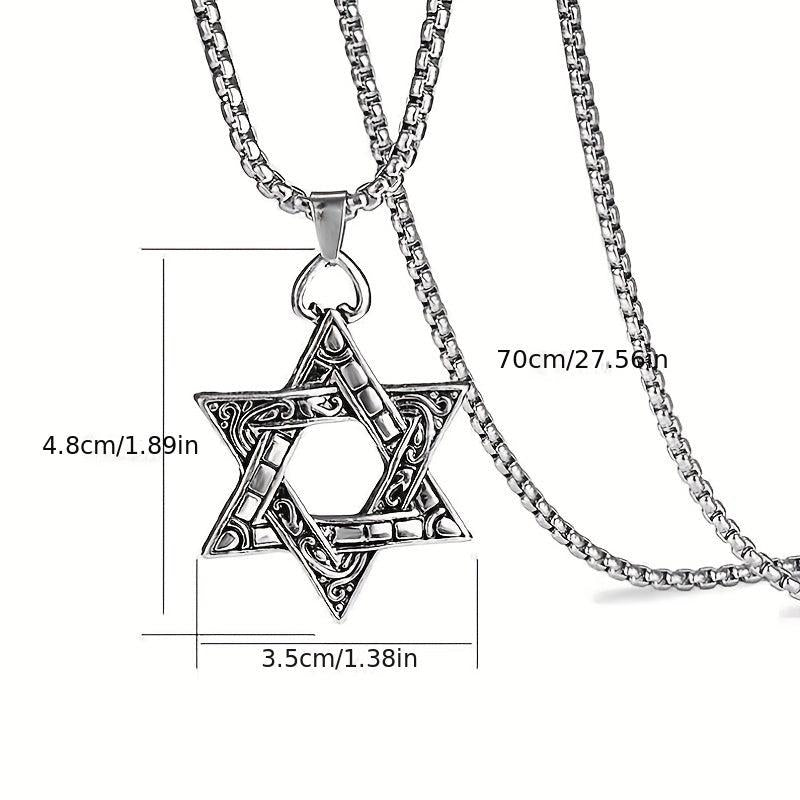 Stainless Steel Necklace Jewelry Hexagon Pendant Necklace Hip hop Punk