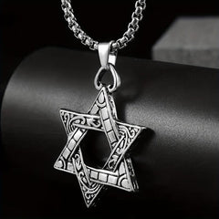 Stainless Steel Necklace Jewelry Hexagon Pendant Necklace Hip hop Punk