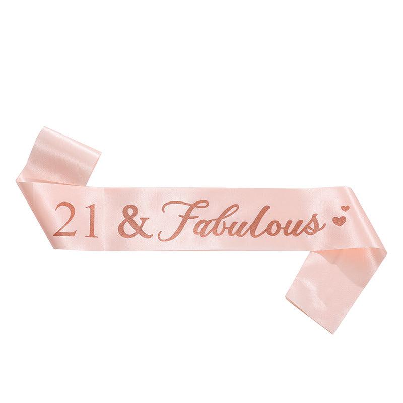Rose Golden Birthday Shoulder Strap Ribbon Party Decoration
