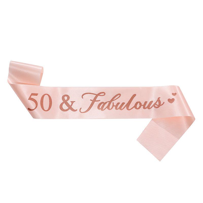 Rose Golden Birthday Shoulder Strap Ribbon Party Decoration