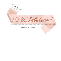 Rose Golden Birthday Shoulder Strap Ribbon Party Decoration