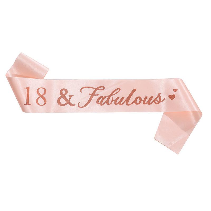 Rose Golden Birthday Shoulder Strap Ribbon Party Decoration