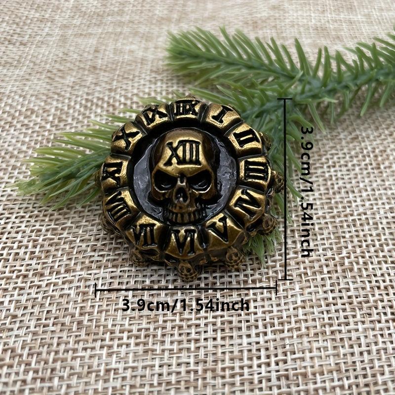 1pc Leather Carved Buckle Screw Coin Buckle Antique Golden Skull Buckle