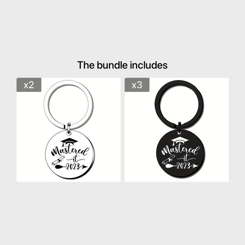 Graduation Keychain For Class Of Round And Rectangle Inspirational Gift Key Ring