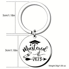 Graduation Keychain For Class Of Round And Rectangle Inspirational Gift Key Ring