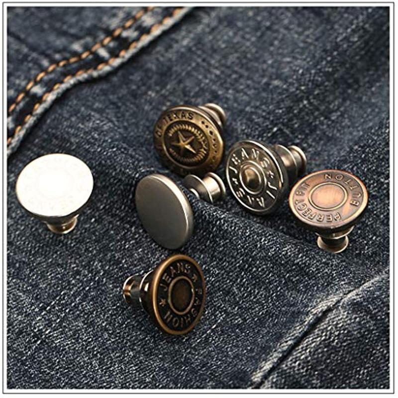 6pcs Adjustable Seam Button Pins for Jeans Sweater Suit