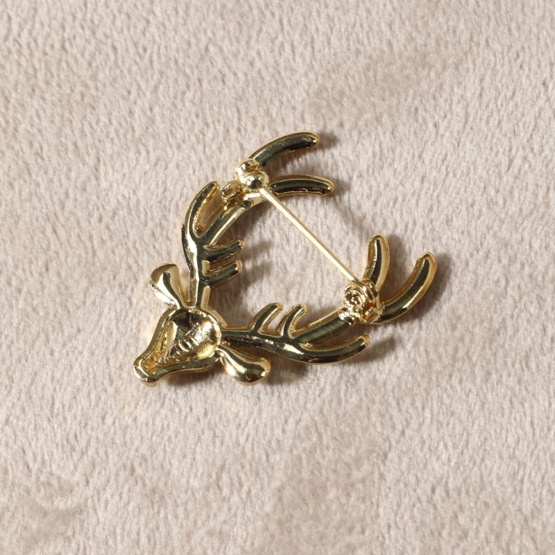 Rhinestone Plum Deer Multifunctional Pin Brooch for Men