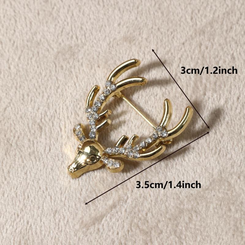 Rhinestone Plum Deer Multifunctional Pin Brooch for Men