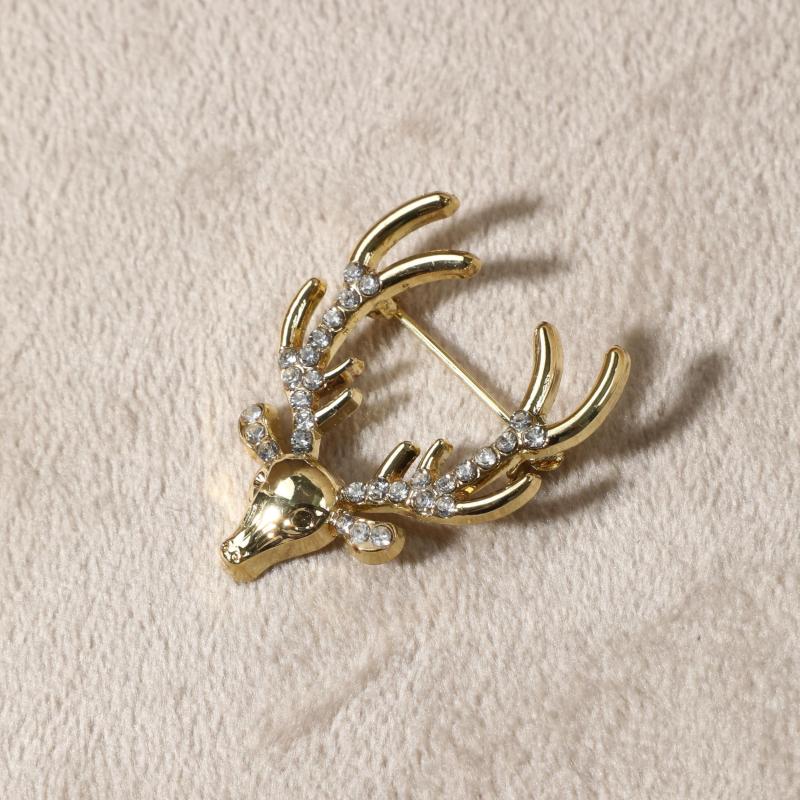 Rhinestone Plum Deer Multifunctional Pin Brooch for Men