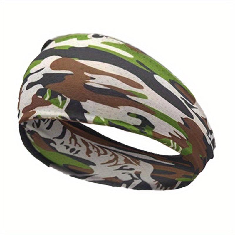 Men's Ice Silk Sports Headband Camouflage Elastic Breathable