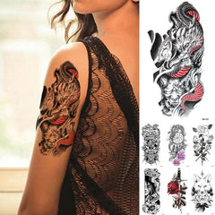 Japanese Dragon Prajna Tattoo Sticker for Arms Waterproof Body Art