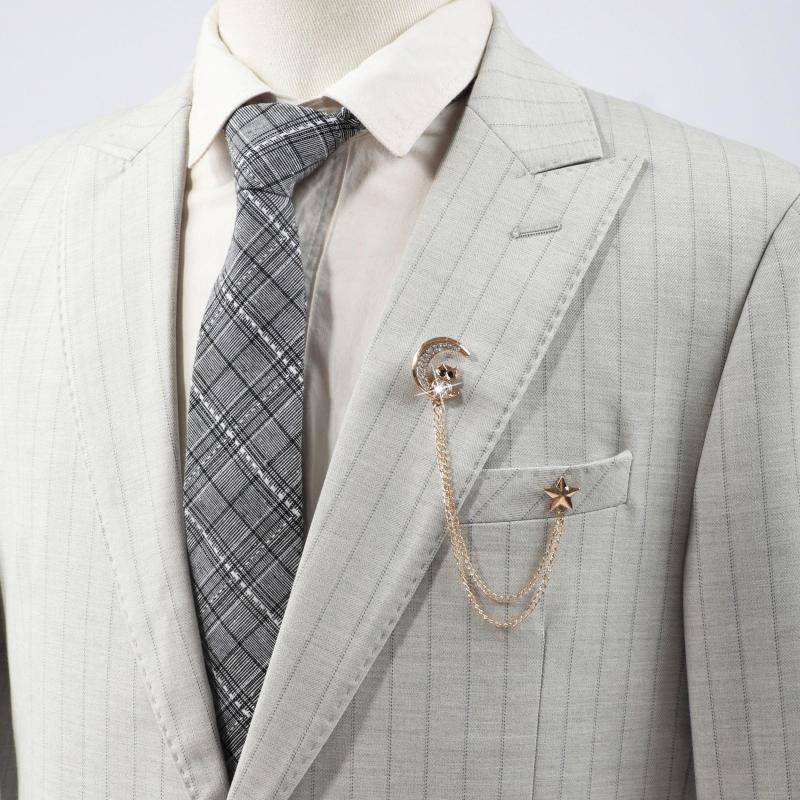 Men's Business Moon Owl Tassel Star Suit Brooch Scarf Pin