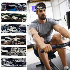 Men's Ice Silk Camouflage Sports Headband - Stretch Breathable Turban