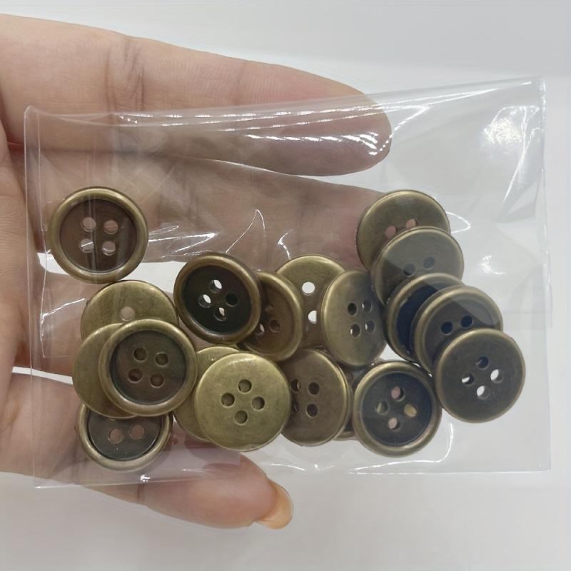 20pcs Retro Plastic Suit Buttons Four hole Buttons for Denim Shirts Jackets