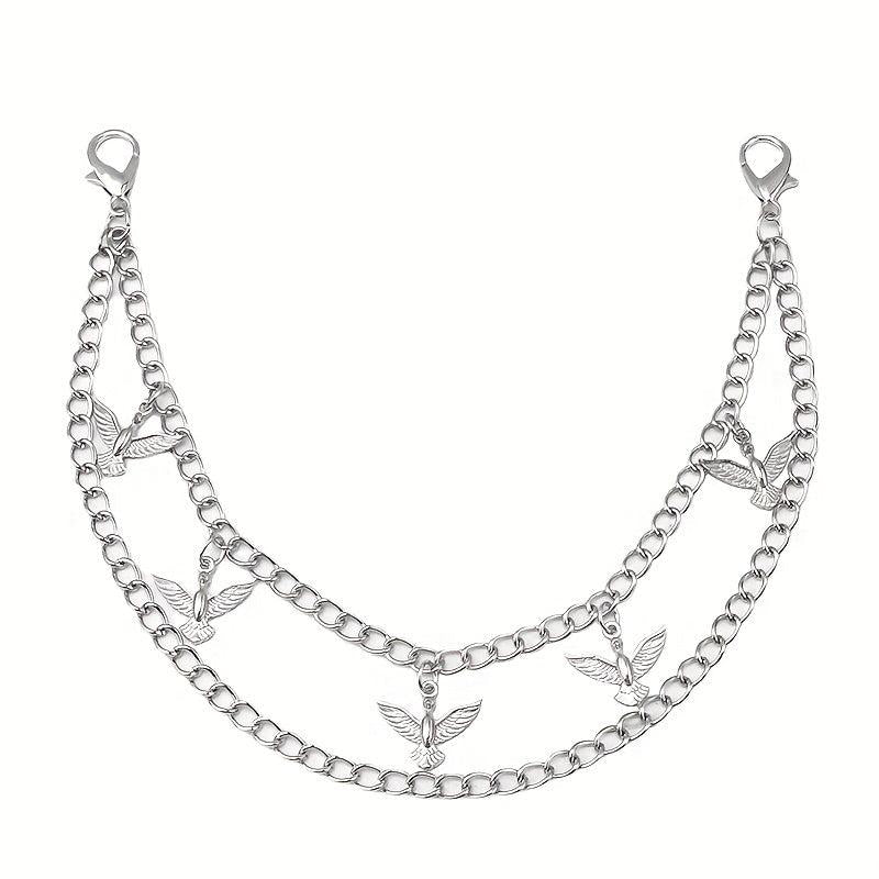Butterfly Double Chain Street Shot Pants Bag Chain