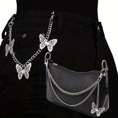 Butterfly Double Chain Street Shot Pants Bag Chain