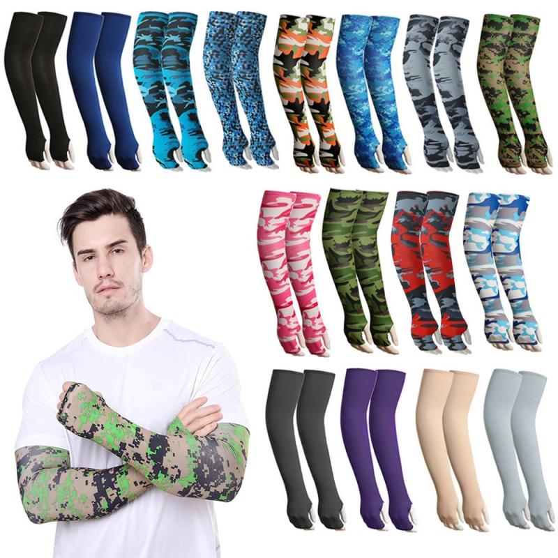 2Pcs Arm Sleeves Warmers Sports Sun UV Protection Hand Cover Cooling