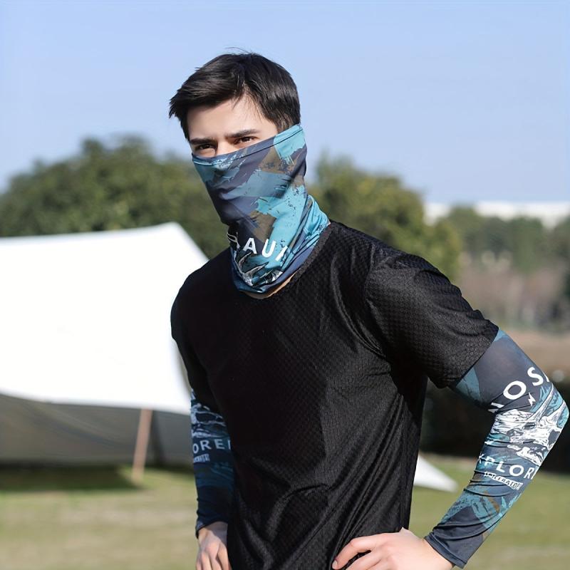 Colorful Tattoo Arm Sleeve with Flower Design Hanging Ear Towel