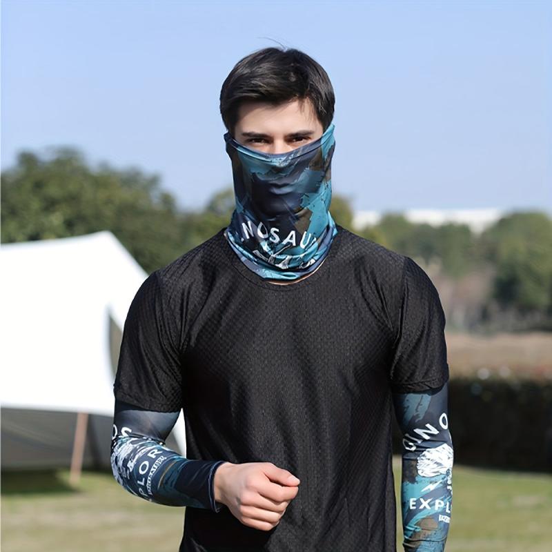 Colorful Tattoo Arm Sleeve with Flower Design Hanging Ear Towel