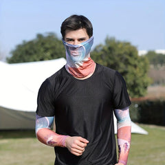 Colorful Flower Tattoo Arm Sleeve & Hanging Ear Towel Set