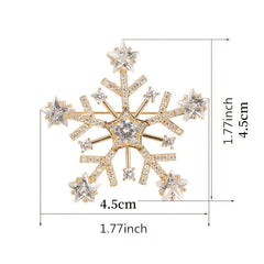 Micro Paved Zirconia Snowflake Brooch