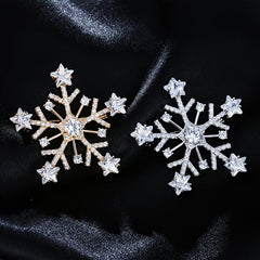 Micro Paved Zirconia Snowflake Brooch