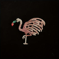Sparkling Flamingo Rhinestone Brooch for Men