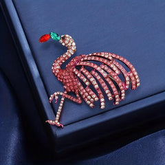 Sparkling Flamingo Rhinestone Brooch for Men