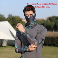 Colorful Tattoo Arm Sleeve & Ear Towel Set, Flower Design, Skin Friendly