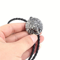 2pcs Vintage Cowboy Bolo Tie Leather Ties Cow Skull Costume Accessories