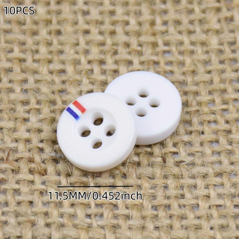 10PCS Resin Buttons High Shirt t shirt Beige Round Thin Four Eyed Button