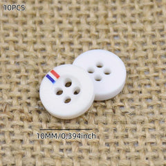 10PCS Resin Buttons High Shirt t shirt Beige Round Thin Four Eyed Button