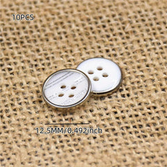 10PCS Resin Bag Copper Four Eyes Button Shirt Suit Uniform Button
