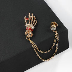 Tassel Faux Diamond Suit Brooch Business Pin for Men
