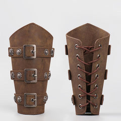 Brown Embossed Belt Medieval Retro Knight Wristband Cosplay