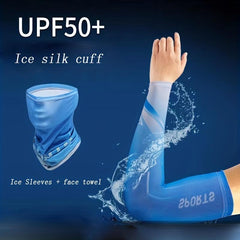 Men's Sunscreen Ice Silk Arm Sleeves, High Elastic, Thin, UV Protection