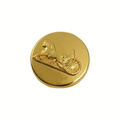 10Pcs Golden Metal Carriage Buttons For Coat, Suit, Hand Sewn