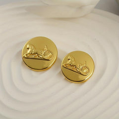 10Pcs Golden Metal Carriage Buttons For Coat, Suit, Hand Sewn