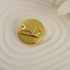 10Pcs Golden Metal Carriage Buttons For Coat, Suit, Hand Sewn