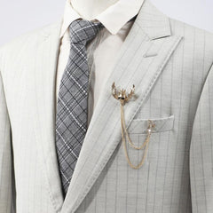 Men's Flying Skull King Tassel Rhinestone Brooch