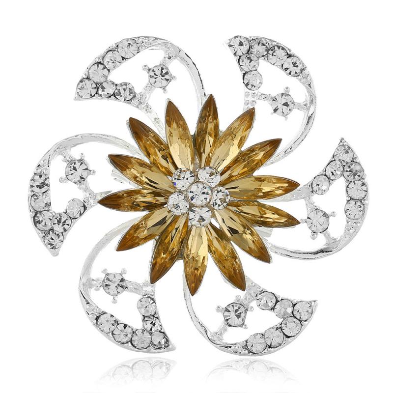 Fashionable Diamond Flower Large Brooch Clothing Accessory