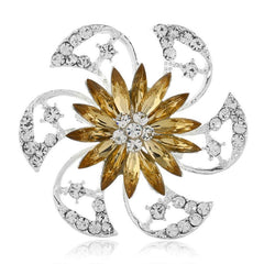 Fashionable Diamond Flower Large Brooch Clothing Accessory