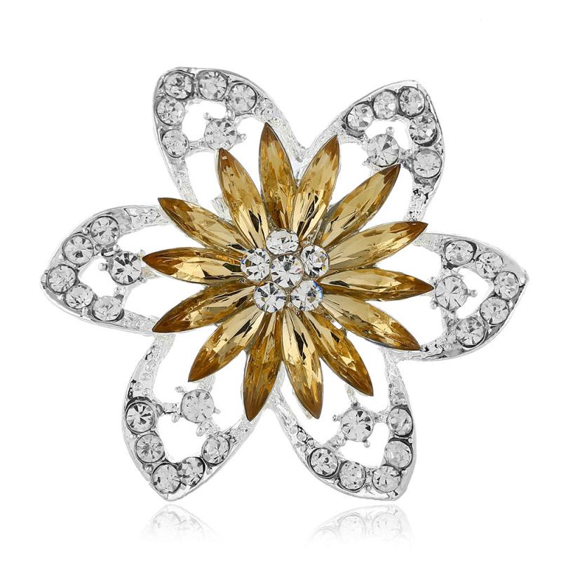 Fashionable Diamond Flower Large Brooch Clothing Accessory
