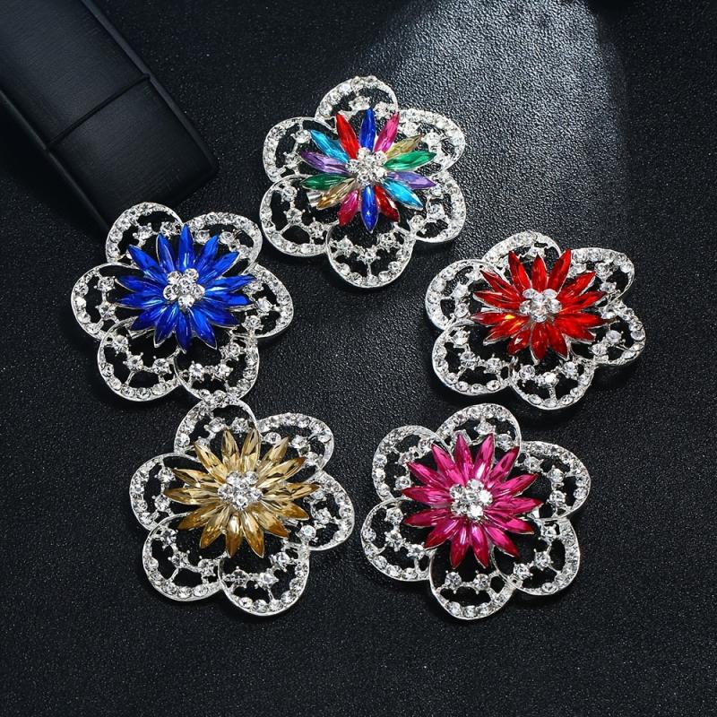 Fashionable Diamond Flower Large Brooch Clothing Accessory