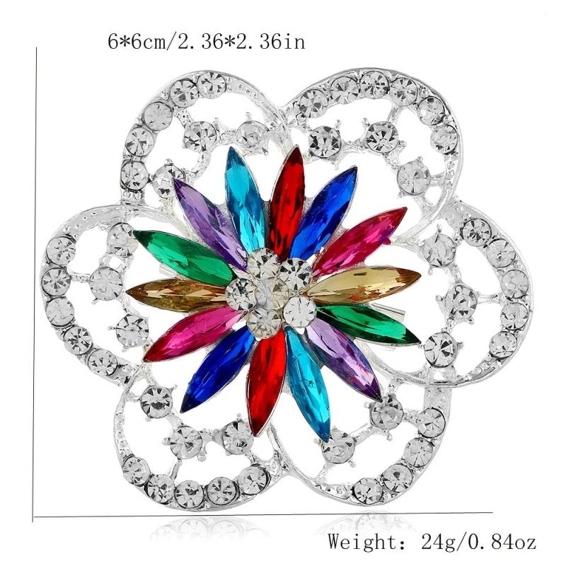 Fashionable Diamond Flower Large Brooch Clothing Accessory