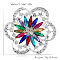 Fashionable Diamond Flower Large Brooch Clothing Accessory